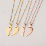 Personalized Stainless Steel Broken Heart Necklace Set