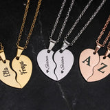 Personalized Stainless Steel Broken Heart Necklace Set