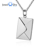 Engraved Stainless Steel Necklace Romantic Love Letter Envelope Pendant