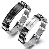 Custom Engraved Stainless Steel Wristband - Personalized Photo & Text Bracelet