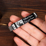 Custom Engraved Stainless Steel Wristband - Personalized Photo & Text Bracelet