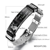 Custom Engraved Stainless Steel Wristband - Personalized Photo & Text Bracelet