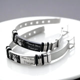Custom Engraved Stainless Steel Wristband - Personalized Photo & Text Bracelet