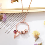 Personalized Engraving Bead Necklace with Birthstone - Family Gift