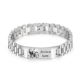 Personalized 2 Names Bracelet with Photo Stainless Steel Chain
