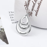 Personalized Engraving Water Drop Necklace Engraved Necklaces Gift for Family