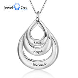 Personalized Engraving Water Drop Necklace Engraved Necklaces Gift for Family