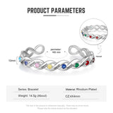 Custom Engraved Infinity Bracelet for Mother, Endless Love Bangle for Women
