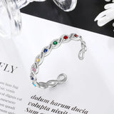 Custom Engraved Infinity Bracelet for Mother, Endless Love Bangle for Women