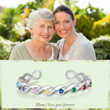 Custom Engraved Infinity Bracelet for Mother, Endless Love Bangle for Women