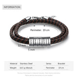 Personalized Engraving Leather Bracelet Name Bead Bracelet Men Gift