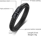 Men's Leather Cross & Eye of Horus Bracelet