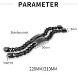 Engraved Stainless Steel Bracelet Street Hip-hop Style Men's Jewelry