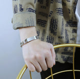 Engraved Stainless Steel Bracelet Street Hip-hop Style Men's Jewelry