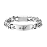 Engraved Stainless Steel Bracelet Street Hip-hop Style Men's Jewelry