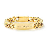 Engraved Stainless Steel Bracelet Street Hip-hop Style Men's Jewelry