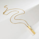 Personalized Engraving Bar Necklace Stainless Steel Pendant Name Jewelry