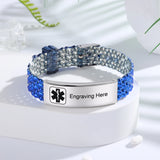 Custom Engraving Medical Alert ID Bracelet for Men Stainless Steel