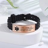 Custom Engraving Medical Alert ID Bracelet for Men Stainless Steel