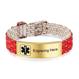 Custom Engraving Medical Alert ID Bracelet for Men Stainless Steel