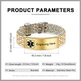 Custom Engraving Medical Alert ID Bracelet for Men Stainless Steel