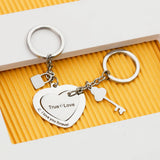 Custom Engraved Heart Charm Keychain - Valentines' Gift
