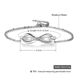 Personalized Infinity Bracelet with Name Bar for Women