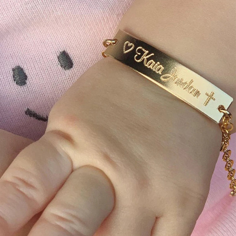 Personalized Engraving Name Bracelet Children's Nameplate Jewelry