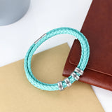 Personalized Name Bracelet Multicolored Leather Men Women Jewelry