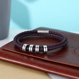 Personalized Name Bracelet Multicolored Leather Men Women Jewelry
