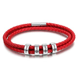 Personalized Name Bracelet Multicolored Leather Men Women Jewelry