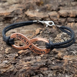 Personalized Infinity Leather Bracelet Custom Engraving Name