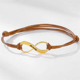 Personalized Infinity Name Bracelet Leather String Gift