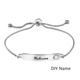 Personalized Engraving Name Steel Bracelet Punk Chain Couple Jewelry