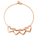 Heart Shape Charms Bracelet with Personalized Engraving
