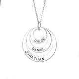 Personalized Engraving Necklace Round Pendant Name Stainless Steel