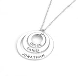 Personalized Engraving Necklace Round Pendant Name Stainless Steel