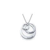 Personalized Engraving Necklace Round Pendant Name Stainless Steel