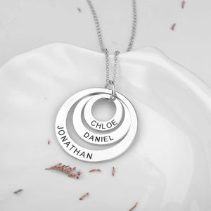 Personalized Engraving Necklace Round Pendant Name Stainless Steel