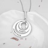 Personalized Engraving Necklace Round Pendant Name Stainless Steel