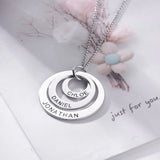 Personalized Engraving Necklace Round Pendant Name Stainless Steel