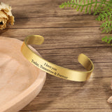 Custom Engraved Stainless Steel Cuff Bangle for Women in 4 Colors