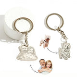 Custom Pet Photo Necklace Keychain - Stainless Steel Engraving