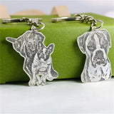 Custom Pet Photo Necklace Keychain - Stainless Steel Engraving