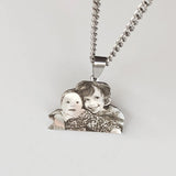 Pet Photo Necklace Dog Keychain Custom Engraved Stainless Steel Gift