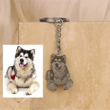 Custom Pet Photo Necklace Keychain - Stainless Steel Engraving