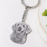 Custom Pet Photo Necklace Keychain - Stainless Steel Engraving