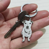 Pet Photo Necklace Dog Keychain Custom Engraved Stainless Steel Gift