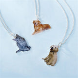 Custom Pet Photo Necklace Stainless Steel Personalized Engraving Dog Cat Pendant