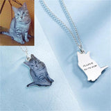 Custom Pet Photo Necklace Stainless Steel Personalized Engraving Dog Cat Pendant